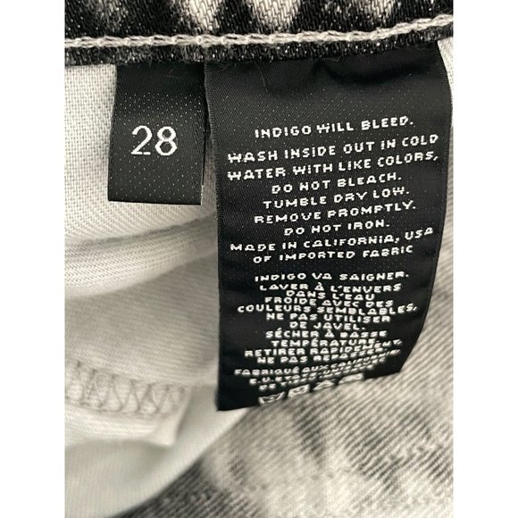 J Brand Aubrey Ankle Jeans Dark Sonic Women's Size 28 Black White Acid Wash Crop - Picture 9 of 12